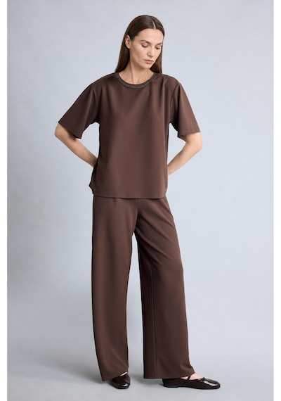 Defacto Straıght Wıde Düz Paça Pantolon F7439ax26aubn540 Kahve-bn540
