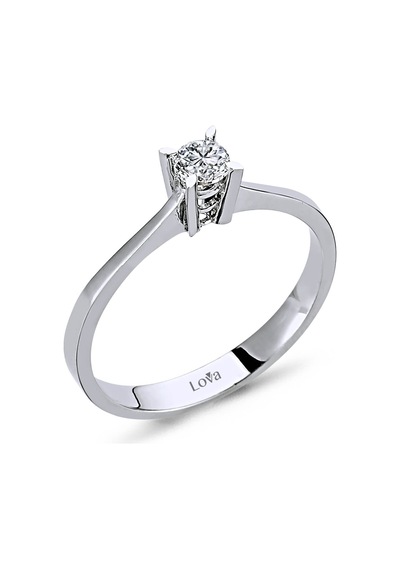 Lova D Renk 0,18 Karat Pırlanta Tektaş Yüzük - 1030042