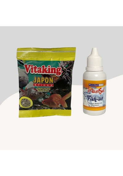 Japon Sticks Japon Ve Koi Balık Yemi 15gr + Fish-vit Balık Vitamini 50cc