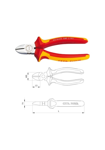 Ceta Form G12-18-0160 1000V İzoleli Yan Keski VDE 160 MM