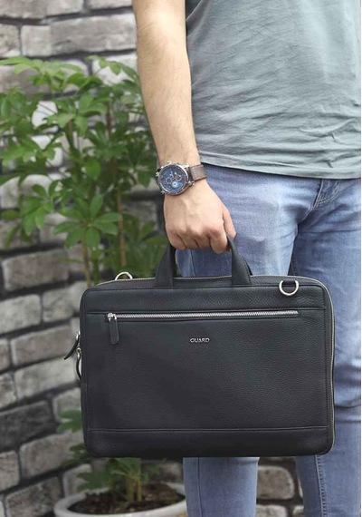 Guard Siyah Hakiki Deri Özel Üretim Laptop Ve Evrak Çantası // Grd260725wt1328 Diğer