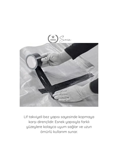 Tamirbandı Duct Tape Tamir Bandı Bez Siyah Güçlü Yapışkan Suya Dayanıklı Uv Dirençli Onarım İzolasy