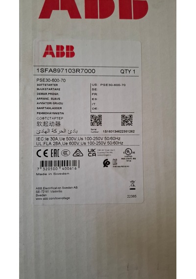 Abb Pse30-600-70 15kw Soft Starter 15,0kw