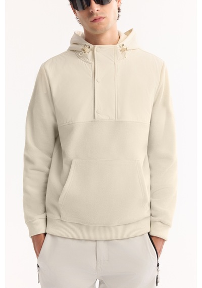 Avva Erkek Ekru Kapüşonlu Soft Touch Polar Regular Fit Sweatshirt A52y1268