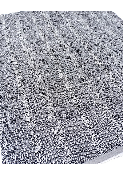 Siyah Gri Desenli Dolgun Esnek Jakarlı Örme Kumaş Hırkalık & Kazaklık 160x100cm-12656 Siyah,gri