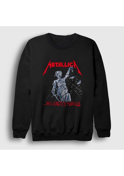 Presmono Unisex Lady Justice Metallica Sweatshirt Siyah