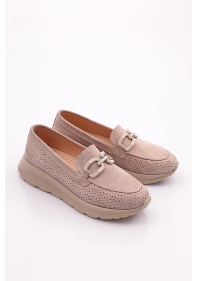 Dgn 422s Kadin Loafer Ayakkabi 422S-1567-R0186 Bej Süet