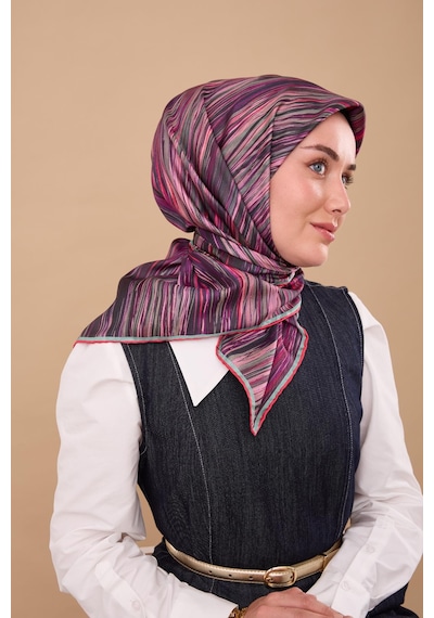 Silk Home Twill İpek Eşarp 11484-37 Çağla, Pembe, Mor, Narçiçeği
