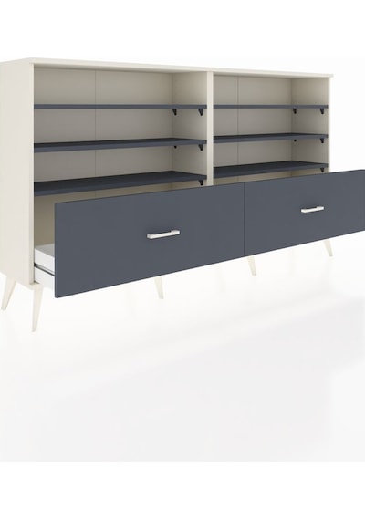 Arges Konsol 6 Raflı 2 Çekmeceli 176x30x99 Aytaşı-antrasit Aytaşı-antrasit