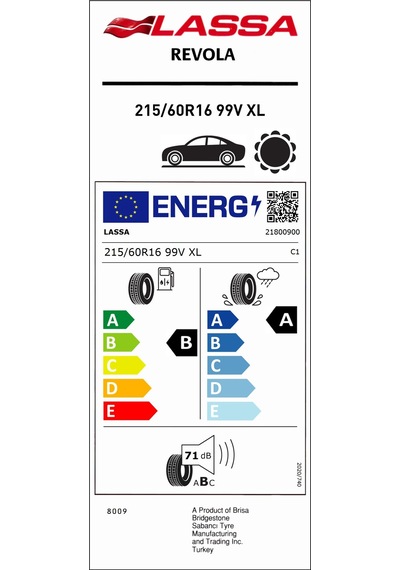 Lassa Revola Elt 215/60R16 99V Yaz Lastiği  - Yaz Lastiği 2026