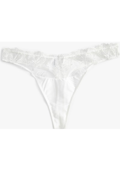 Koton Bridal String Külot Saten Çiçekli Dantelli Beyaz 3slk30106mk 3SLK30106MK000 Beyaz