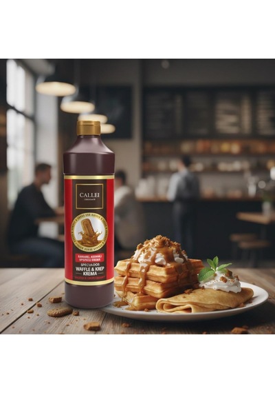 Callei Karamelize Bisküvili Waffle & Pancake Çikolata Sosu 1 Kg Yoğun Aromalı Tatlı Sosu