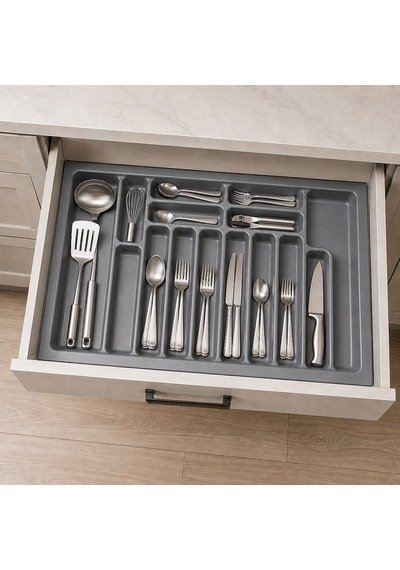 Starax 110 Cm Gri Plastik Kaşıklık 15 Gözlü 104x49 Cm S-2292-gp Çok Renkli