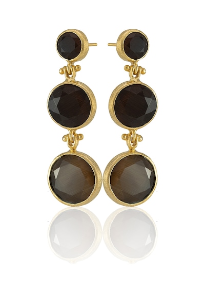 Kadir Jewellery 22 Ayar Altın Kaplama Vintage Küpe -el İşçiliği Ve Hipoalerjenik Küpe Kahverengi 90648360