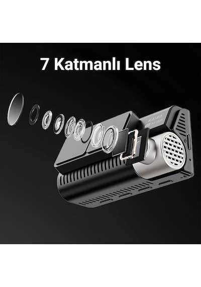 Kawa D11 2 Kameralı Ön / Arka 4k+1080p Sony Starvıs Sensörlü Yapay Zeka Destekli Wi-fi Gps'li Araç Kamerası