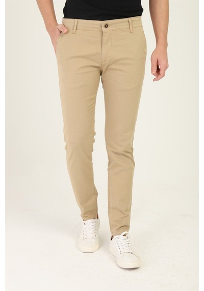 Tom Free Store Erkek Likralı Esnek Kumaş Pamuklu Yumuşak Dokulu Chino Pantolon KOYU BEJ