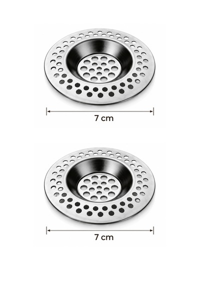 Porsima Sd-678 2li Paslanmaz Çelik Lavabo Süzgeci- Evye Süzgeci-7 Cm Inox