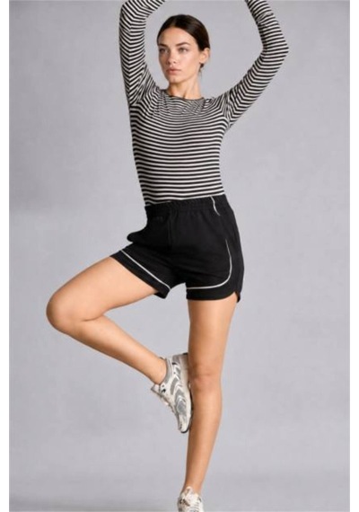 Defacto Standart Fit Kontrast Biyeli Sporcu Kısa Paça Şort I3206ax26aubk81 Siyah-bk81