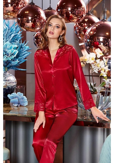 Jeremi S295 Büyük Beden Dantelli Saten 6'lı Gecelik Set 001