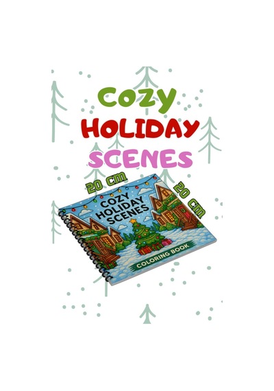 Yılbaşı Cozy Holiday Scenes Bold And Easy 20x20 Cm Büyük Boyama Kitabı, Çocuklar Yetişkinler