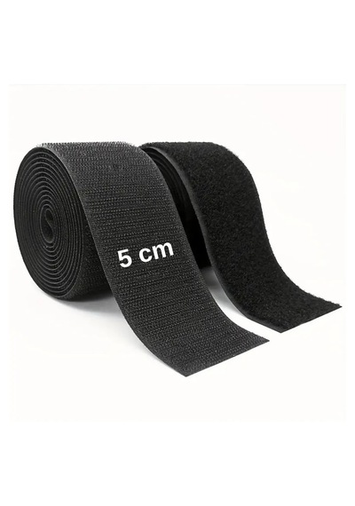 Çift Taraflı Cırt Cırtlı Bant En: 5 Cm X Uz: 1 Metre Güçlü Ve Dayanıklı Amerikan Fermuarı Siyah