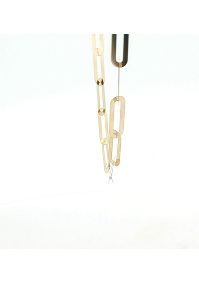 14 Ayar Altın Oval Paperclip Zincir Kolye
