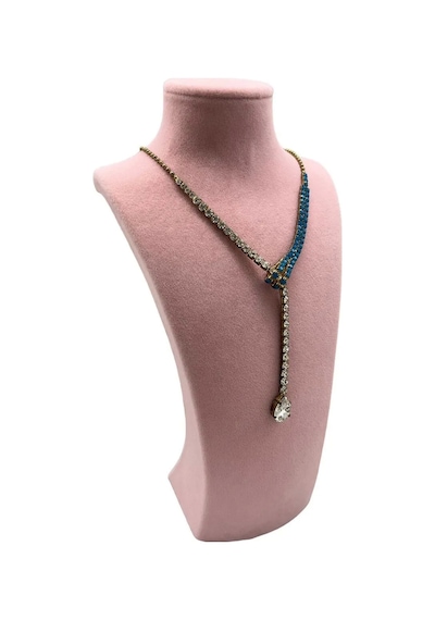 Süet Kumaş Pembe Renk 25/12 Cm Kolye Gerdanlık Zincir Takı Sergileme Mankeni Çok Renkli