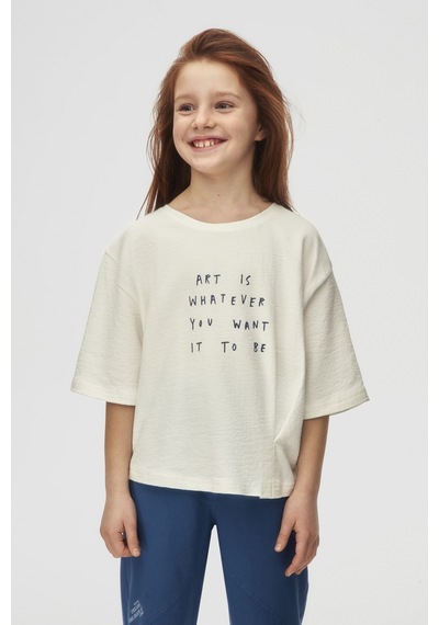 Nk Kids Want Kız Çocuk T-shirt 38395 Ekru