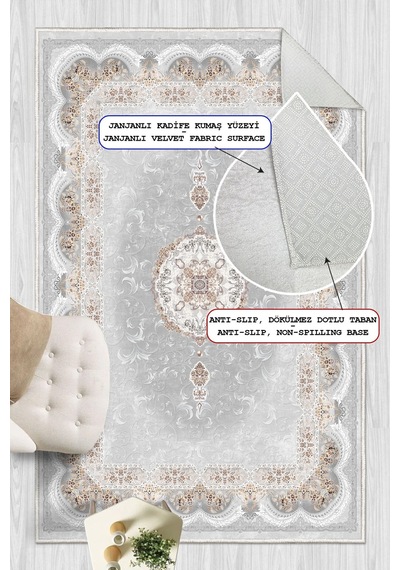 Modern Makinede Yıkanabilir Kaydırmaz Leke Tutmaz Salon Halı Oturma Odası Halı Mutfak Halı Ve Yolluk Açık Gri