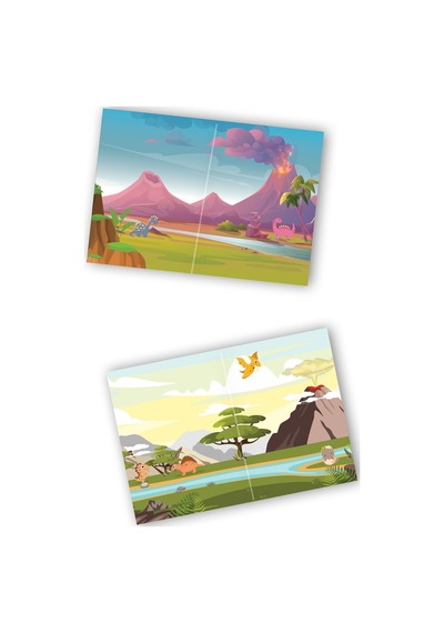 My Sticker Book '' Vahşi Hayvanlar-dinozorlar'' , 2li Set Tükenmeyen Sticker Kitabım