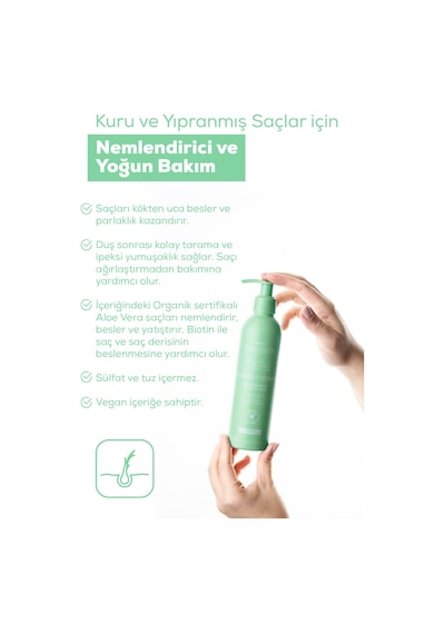 3 Adet Tresan The Earth Saç Bakım Kremi Aloe Vera + Biotin Moisture And Intensive Care 250 Ml