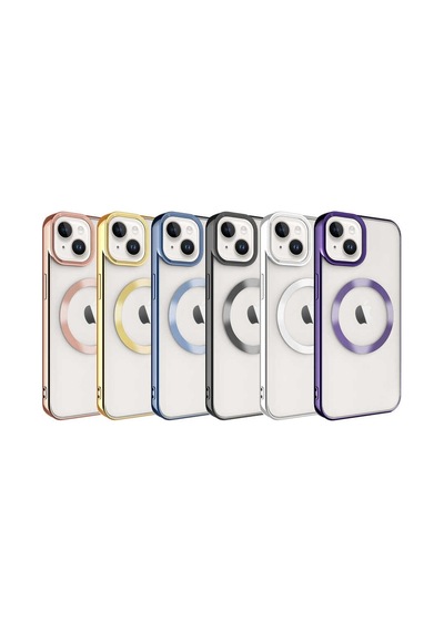 Zeyline Apple Uyumlu iPhone 14 Plus Magsafe Wireless Şarj Özellikli Zore Setro Silikon-mavi