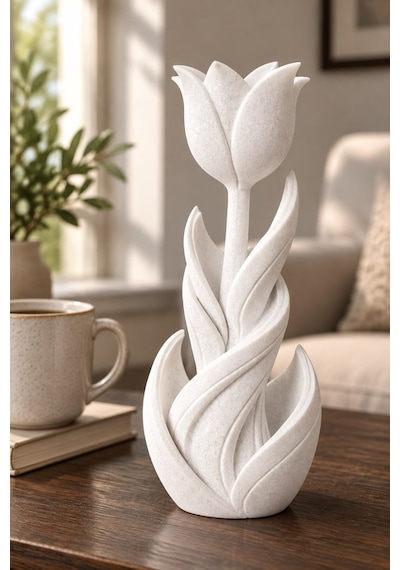 Spiral Lale Çiçeği Figürlü Dekoratif Biblo