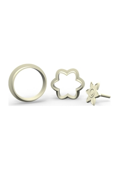 6 Kenarlı Çiçek Kurabiye, Bisküvi, Kolye Ucu, Mühür Kalıp Seti - 3 Cm