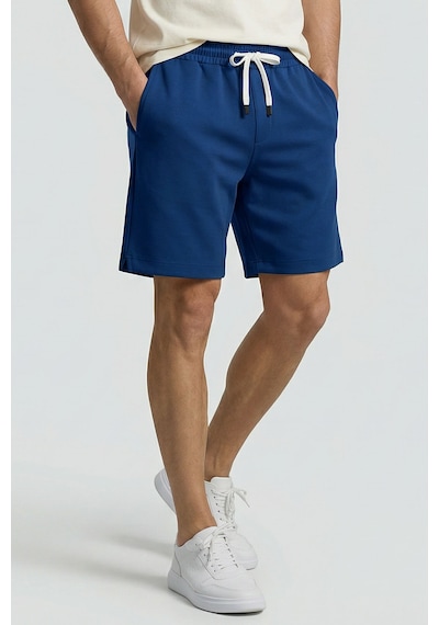 Tommy Life Parlament Standart Fit Basic Arka Cepli Erkek Şort - 88314 Mavi