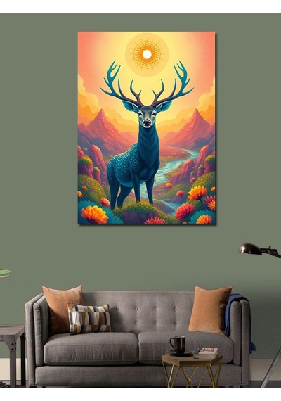 Kanvas Tablo Dağların Asil Geyiği 70cmx100cm