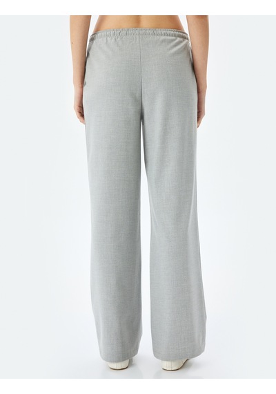 Koton Düz Bol Paça Cepli Eşofman Pantolon Gri 5sak40226pw Gri