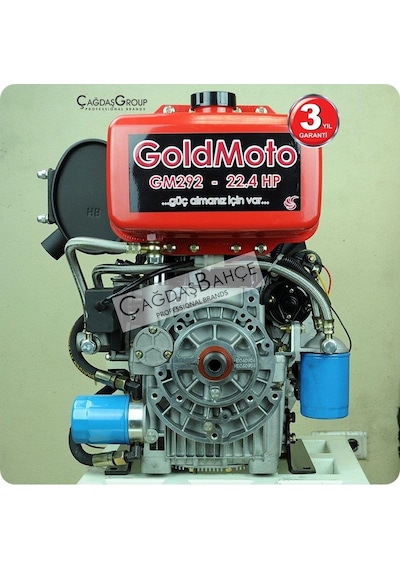 Goldmoto Gm292F-G2 Dizel Motor 22.4 Hp Marşlı Konik Kısa Krank