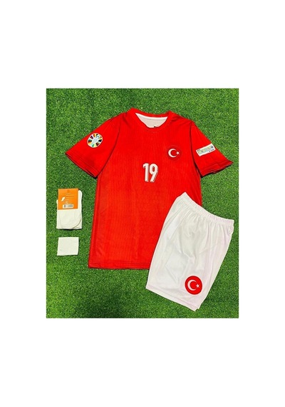 Türkiye Kenan Yıldız Kırmızı Çocuk Forması 4'lü Set Euro 2024 Pa Çok Renkli