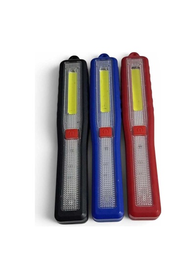 Pilli Mıknatıslı Çakarlı Led El Feneri 15 Cm 3 Kademe Aydınlatma 3 Adet Aaa Pil Hediye Mavi - 899228553 Mavi