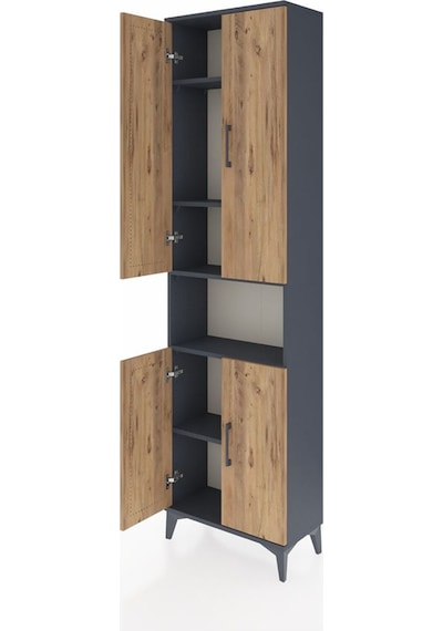 Arges Dolap 5 Raflı 4 Kapaklı 60x30x221 Antrasit-çam Antrasit