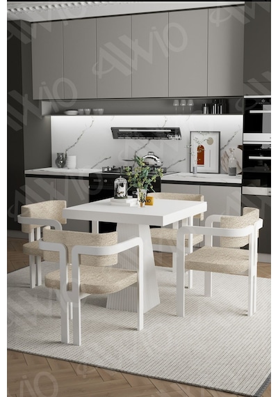 Avvio Sofia Lake Mdf Ayak Tokyo Demonte Sandalye 80x80 Yemek Masası Mutfak Masası 4 Kişilik Beyaz Avvio Sofia Lake Mdf Ayak Tokyo Demonte Sandalye 80x80 Yemek Masası Mutfak Masası 4 Kişilik Beyaz