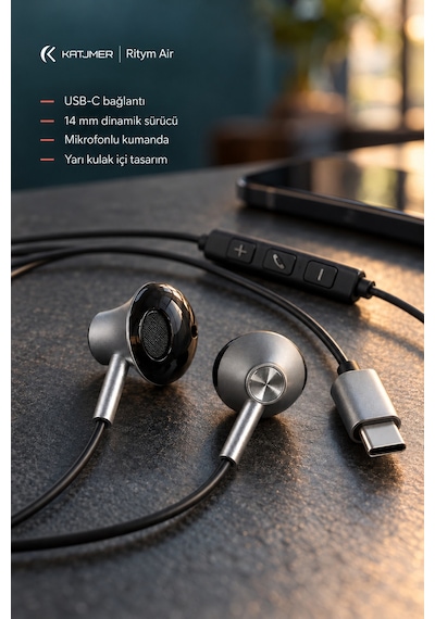 Ytl-12 Ritym Air Usb-c Mikrofonlu Kablolu Kulaklık, Yarı Kulak İçi, Dahili Dac, Kumandalı, 1,2 M - Siyah Diğer Ytl-12 Ritym Air Usb-c Mikrofonlu Kablolu Kulaklık, Yarı Kulak İçi, Dahili Dac, Kumandalı, 1,2 M - Siyah Diğer