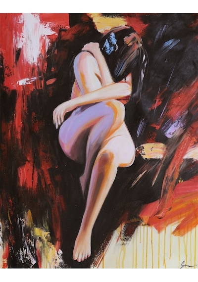 Nude Büyük Boy El Yapımı Yağlı Boya Tablo 87x105cm