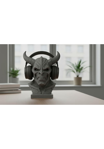 Happy3dworld Siber İblis Kulaklık Standı, 3d Baskı Cyberpunk Büst Dekor