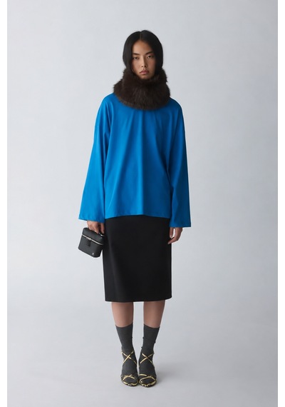 Suud Collection Mavi Uzun Kollu Oversize Tişört