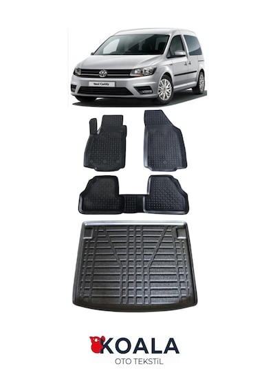 Volkswagen Caddy 2011-2020 Koala 3d Havuzlu Paspas Ve Bagaj Havuzu