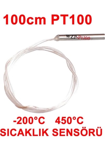 Pt100 Platinyum Isı Sıcaklık Sensörü 100cm Su Geçirmez -200c To 450c Metal Koruyucu Dalgıç Prob