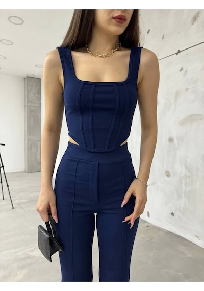 Lacivert Bilyeli İnterlook Alt Üst Takım Çok Renkli Lacivert Bilyeli İnterlook Alt Üst Takım Çok Renkli
