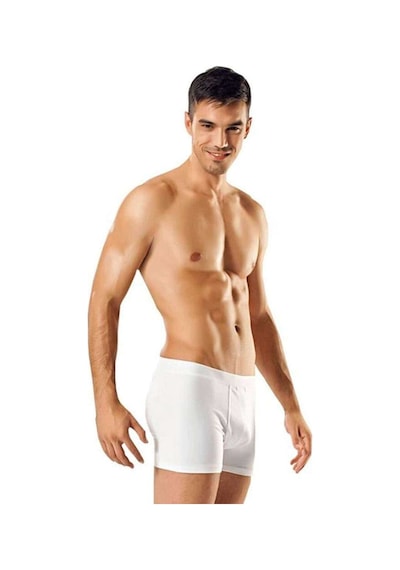 3 Adet Tutku Likralı Erkek Beyaz Boxer 0114 Beden: M Standart